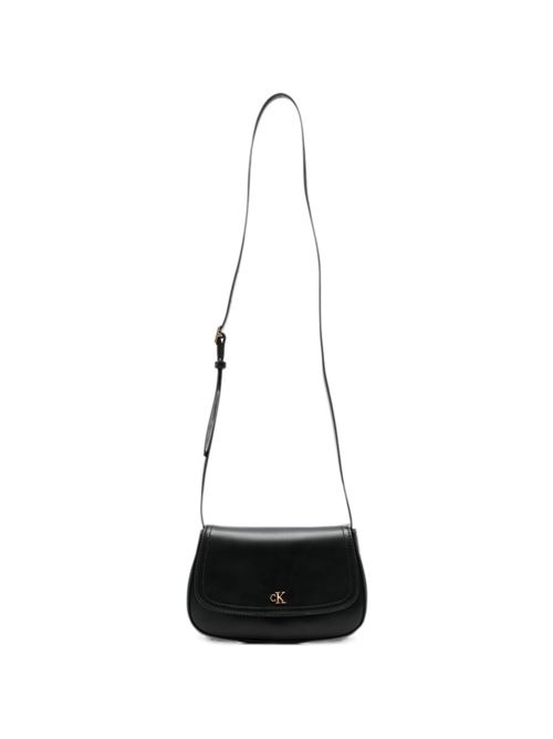 Borsa donna Calvin Klein camera bag nera con patta e monogramma Calvin Klein | LV04F3421GUB1